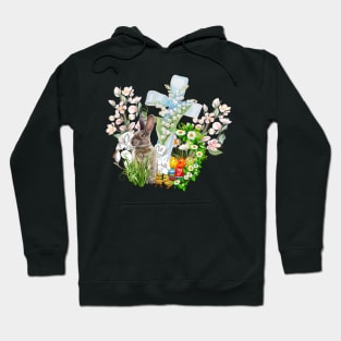 Sweet easter design with bunny and cross Hoodie